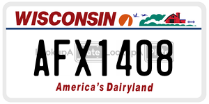 AFX1408  license plate in WI
