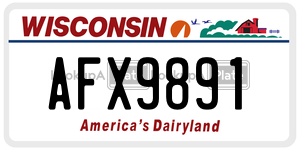 AFX9891  license plate in WI