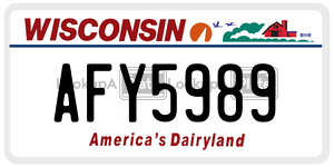 AFY5989  license plate in WI