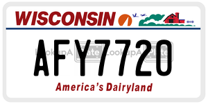 AFY7720  license plate in WI