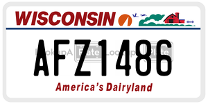AFZ1486  license plate in WI