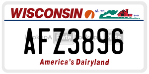 AFZ3896  license plate in WI