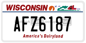 AFZ6187  license plate in WI