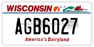 AGB6027  license plate in WI