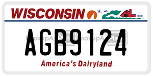 AGB9124  license plate in WI