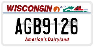 AGB9126  license plate in WI