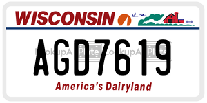 AGD7619  license plate in WI
