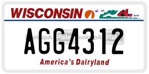 AGG4312  license plate in WI