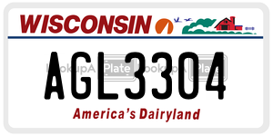 AGL3304  license plate in WI