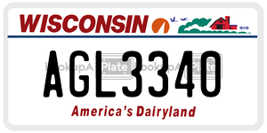 AGL3340  license plate in WI
