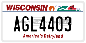 AGL4403  license plate in WI