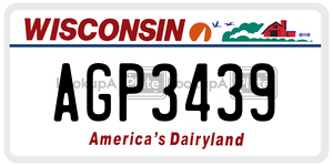 AGP3439  license plate in WI