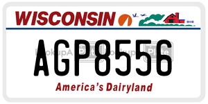 AGP8556 license plate in Wisconsin