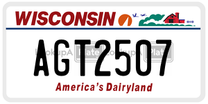 AGT2507  license plate in WI