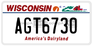 AGT6730 license plate in Wisconsin