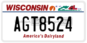 AGT8524  license plate in WI