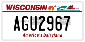 AGU2967  license plate in WI