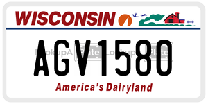 AGV1580  license plate in WI