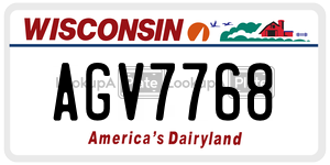 AGV7768  license plate in WI