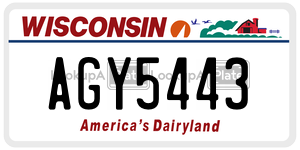 AGY5443  license plate in WI