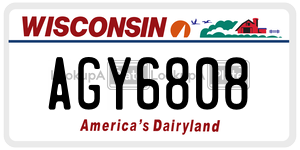 AGY6808  license plate in WI