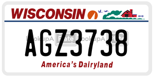 AGZ3738  license plate in WI
