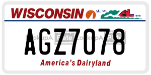 AGZ7078  license plate in WI