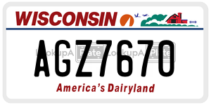 AGZ7670 license plate in Wisconsin