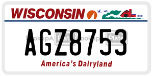 AGZ8753  license plate in WI