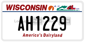 AH1229  license plate in WI