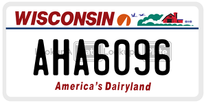 AHA6096  license plate in WI