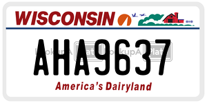 AHA9637 license plate in Wisconsin
