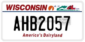 AHB2057  license plate in WI