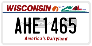 AHE1465  license plate in WI