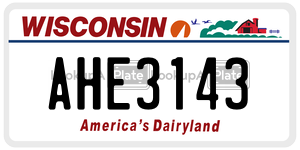 AHE3143  license plate in WI