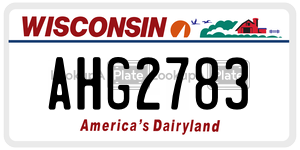 AHG2783  license plate in WI