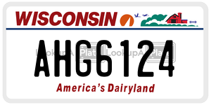 AHG6124 license plate in Wisconsin