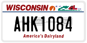 AHK1084  license plate in WI
