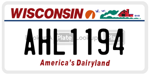 AHL1194  license plate in WI