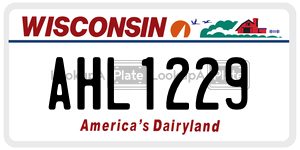 AHL1229  license plate in WI