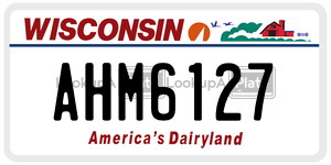 AHM6127  license plate in WI