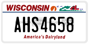 AHS4658  license plate in WI