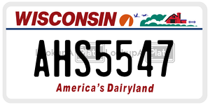 AHS5547  license plate in WI