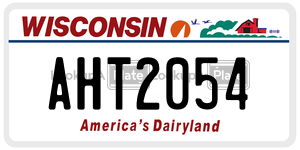 AHT2054 license plate in Wisconsin