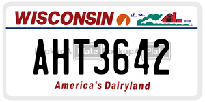 AHT3642  license plate in WI