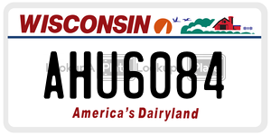 AHU6084  license plate in WI