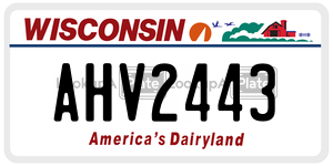 AHV2443  license plate in WI