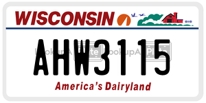 AHW3115  license plate in WI