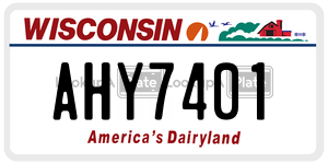 AHY7401  license plate in WI