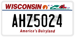 AHZ5024  license plate in WI